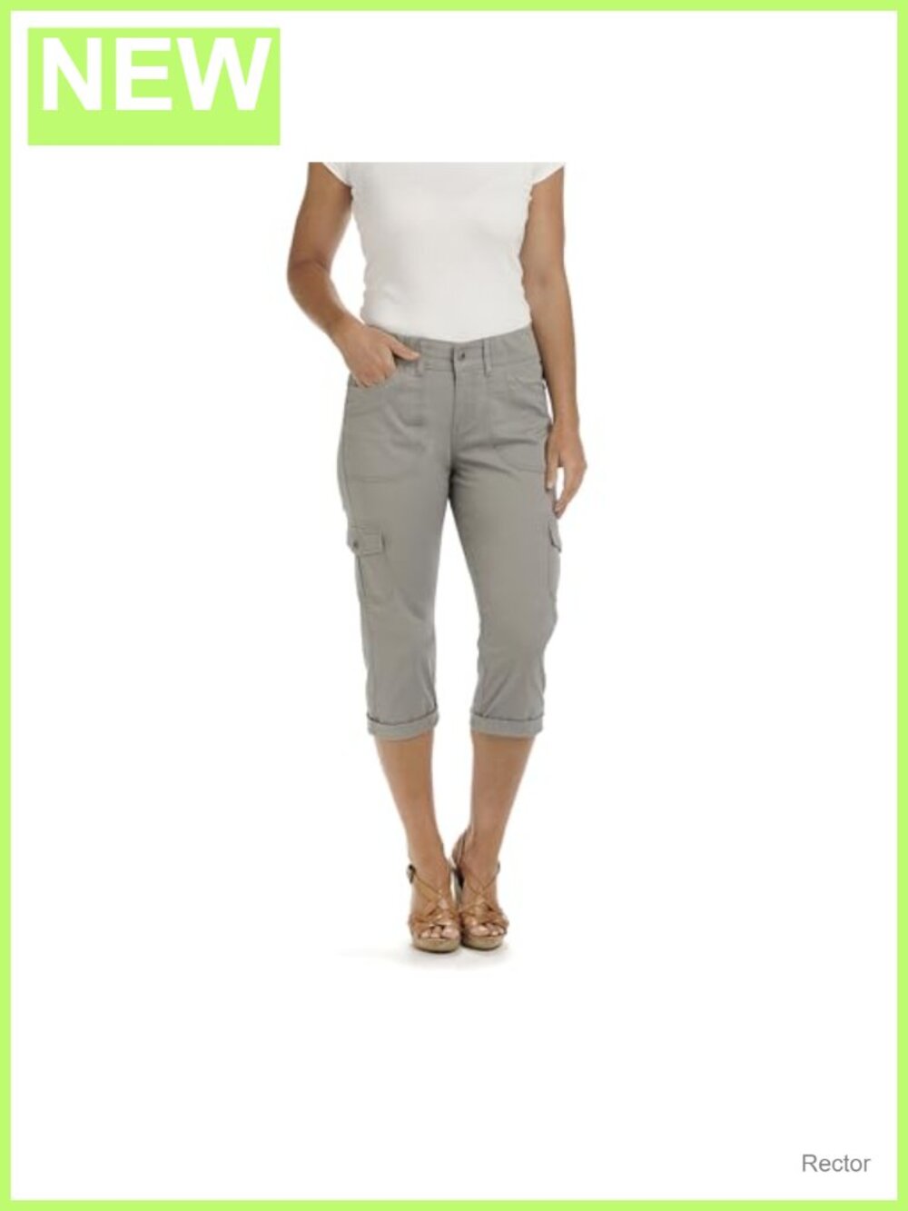 Relaxed Fit Cargo Capris Women's Knit Waist